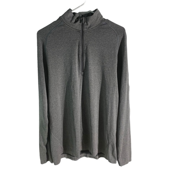 Lululemon Men’s Metal Vent Tech 1/2 Zip Pullover Top Sz L Gray - Picture 1 of 9